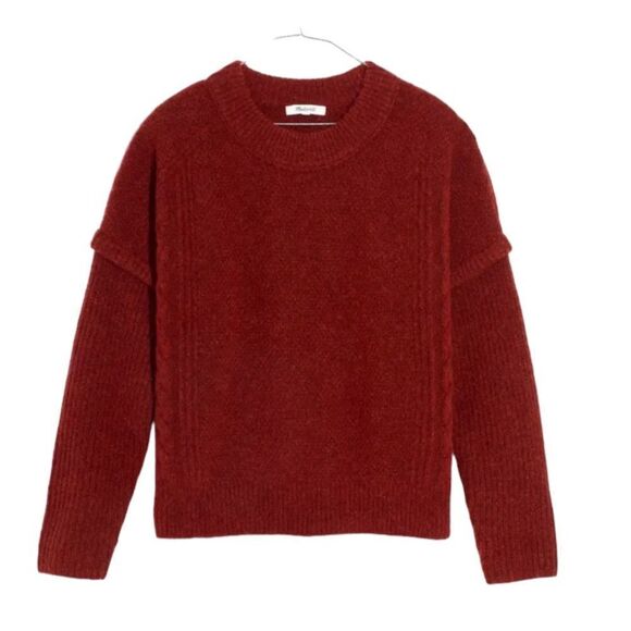 Madewell Havener Cable Knit Pullover Sweater Womens 4X Brown - Picture 9 of 9